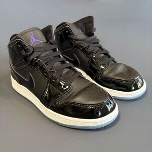Jordan Black and Violet High-Top Sneakers